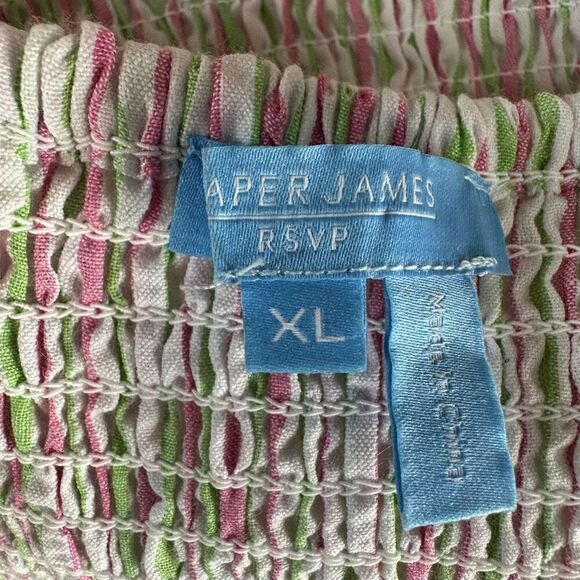 Draper James RSVP Seersucker Striped Peplum Top Womens XL Preppy Summer - Picture 5 of 8